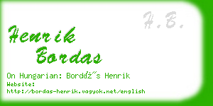 henrik bordas business card